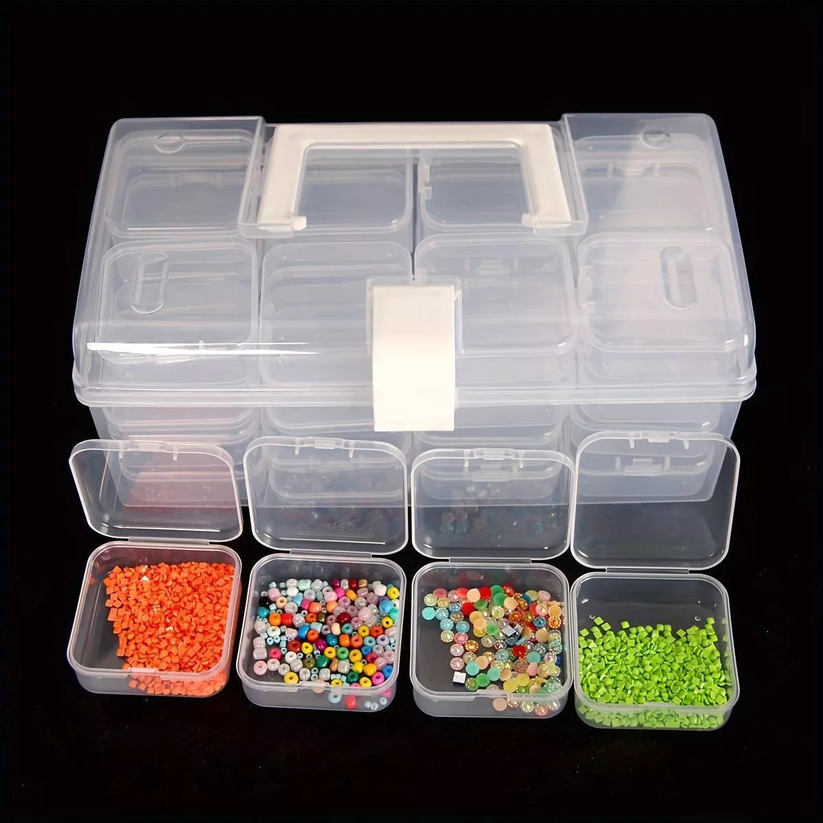 32-grid transparent plastic storage box for organizing up to 32 batteries