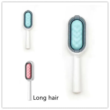 Green plastic pet hair removal comb with disposable wipes for cats and dogs