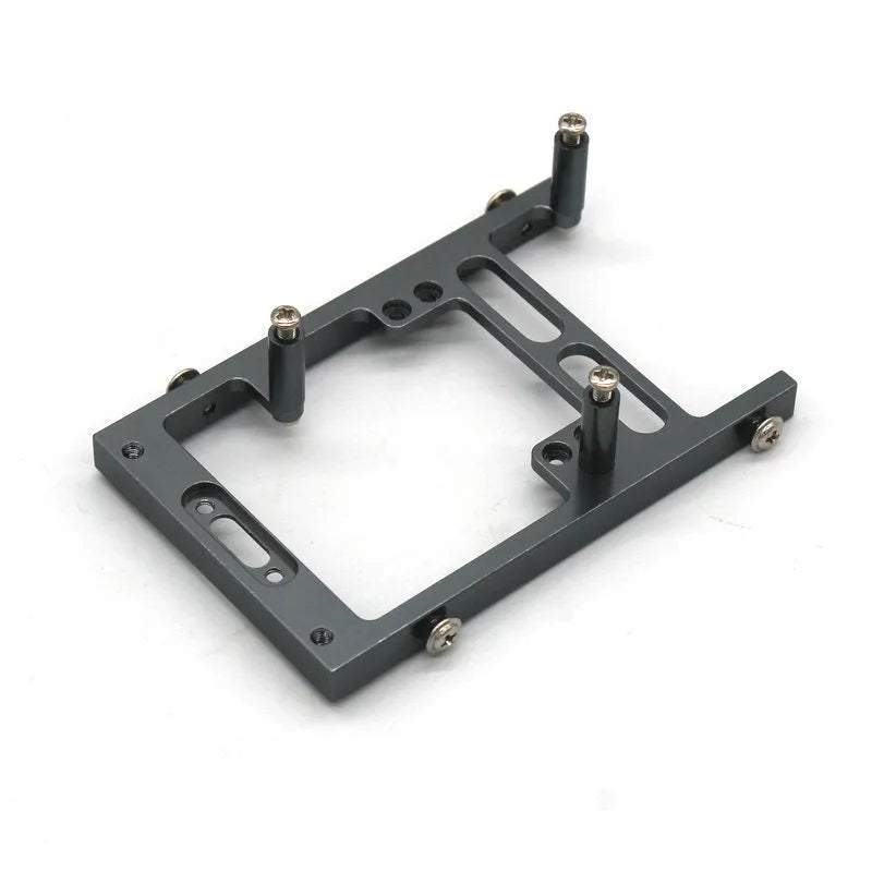 Alloy military-style remote control car accessories including grey front bar, beam, axles, and black tyres