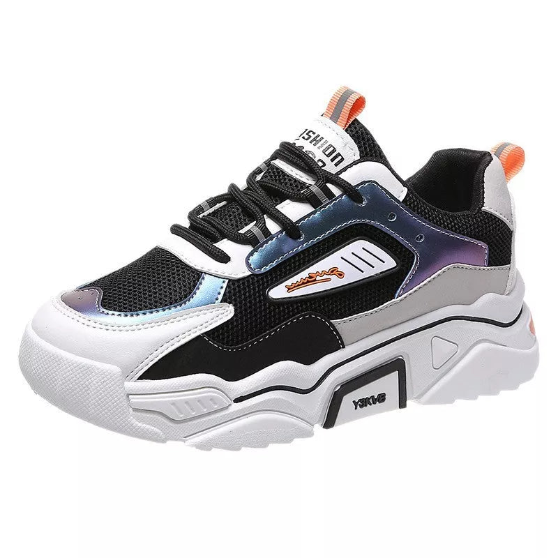 Mesh Surface Running Sports Shoes in green and orange with trifle bottom for enhanced traction