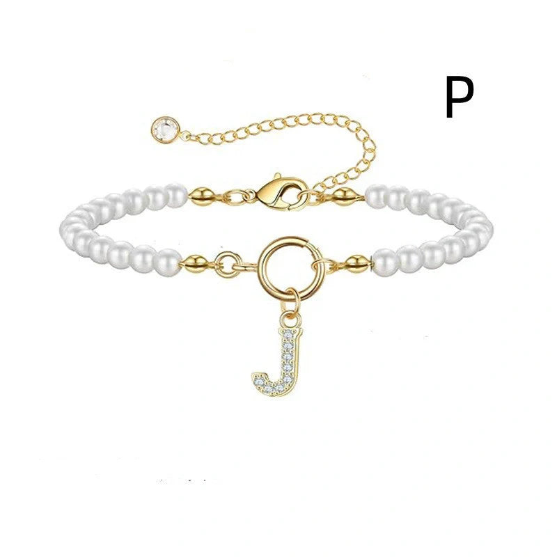 2024 fashion initial pearl bracelet for women with toggle clasp