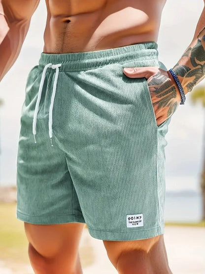Comfortable corduroy drawstring shorts in a variety of stylish colors, perfect for casual summer wear.
