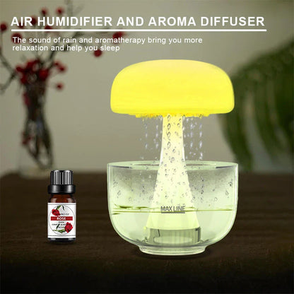 Humidifier with cloud-like mist, ambient lighting, and essential oil aroma for home decor