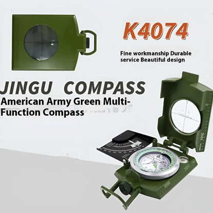 K4074 metal outdoor compass with hanging rope showing compact design