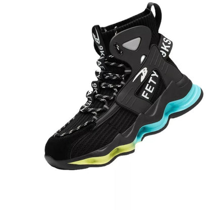 Steel safety shoes with anti-smash and anti-puncture protection in black and gray