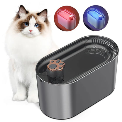A stylish and quiet 3-liter pet water fountain with a triple-layer filtration system, low-water LED indicator, and whisper-quiet operation.