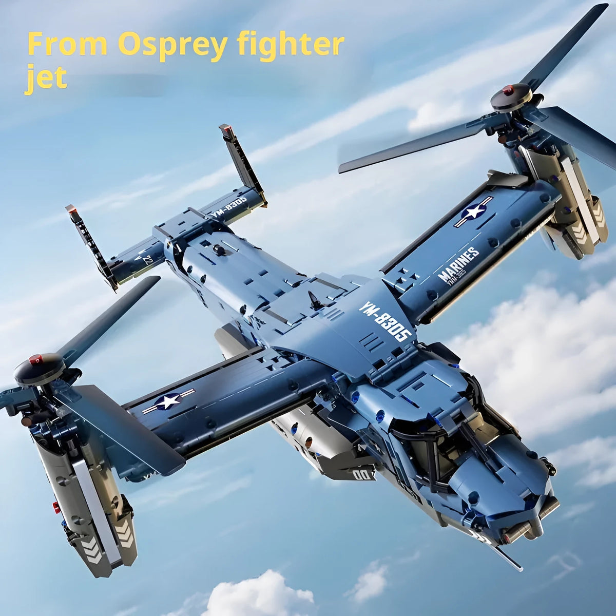 Osprey large transport helicopter plastic building block toy in colour box for ages 7 to 14
