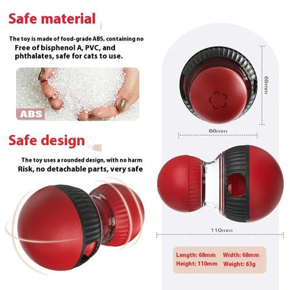 Rotating plastic cat toy with 155mm diameter and food dispensing mechanism for treat rewards during play