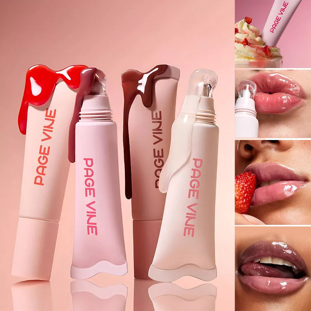 4-Color Brightening Lip Balm with moisturizing and exfoliating benefits in compact design