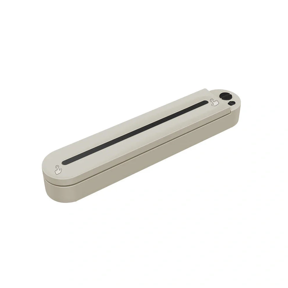 Black household vacuum sealing machine with 90W power, vacuum bags, and external tubes for food preservation