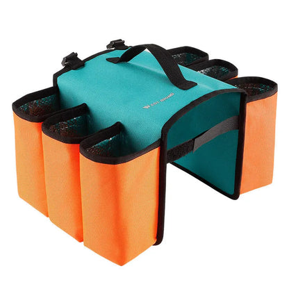 Black and orange bicycle double-sided beverage shelf bag with 2-litre capacity and 600D PVC anti-scratch material