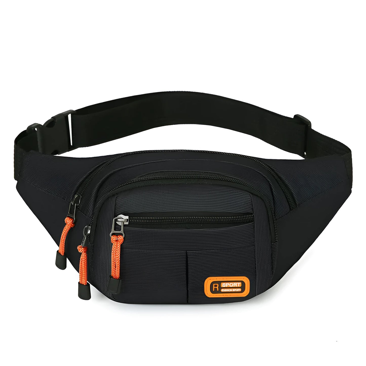 Large slanted chest bag in black, grey, blue, or green colours with water resistant functionality