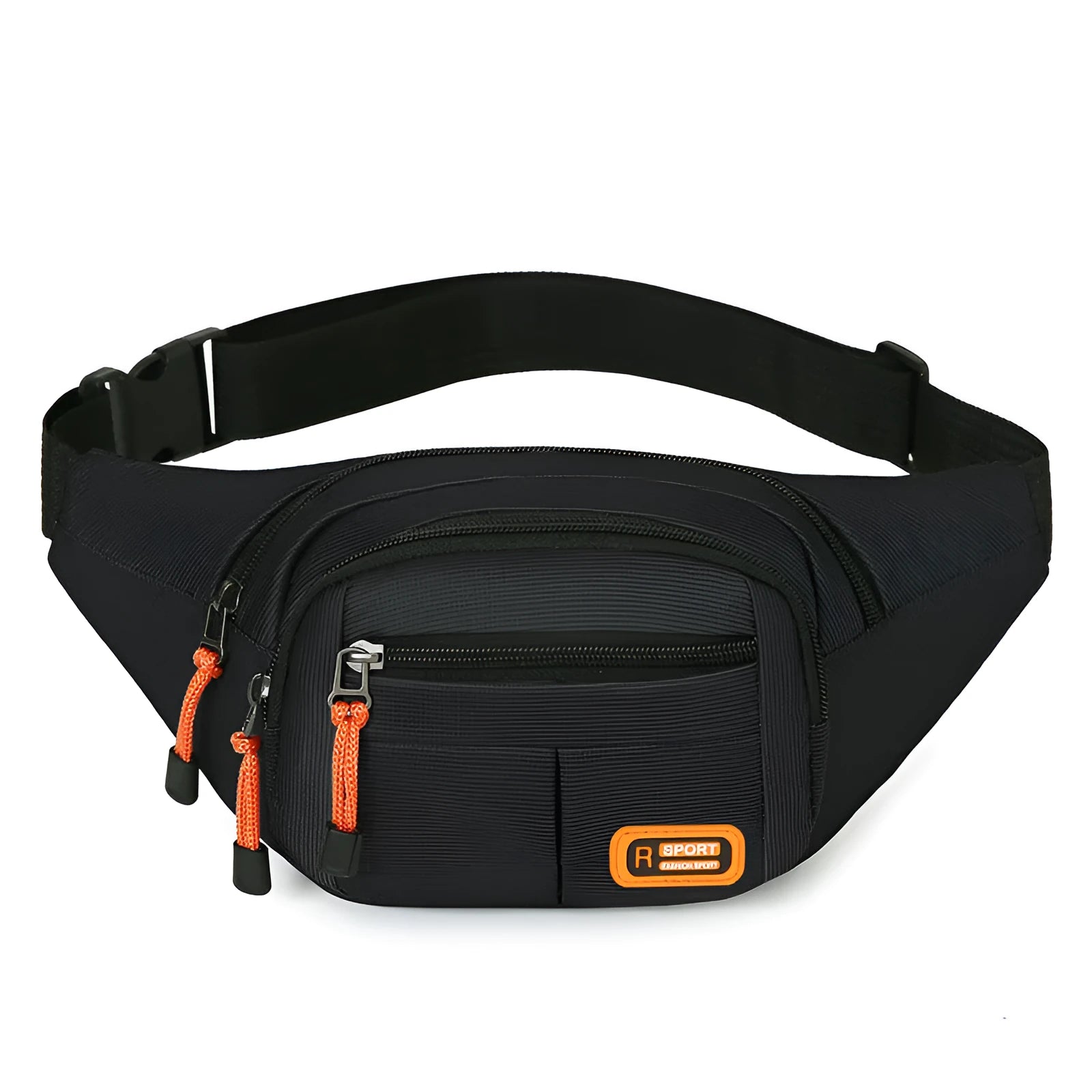 Large slanted chest bag in black, grey, blue, or green colours with water resistant functionality