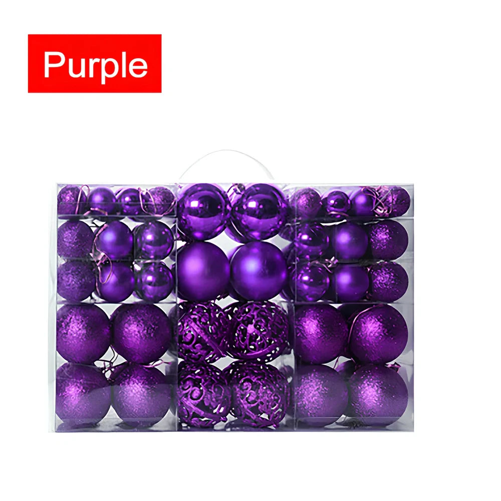 100 Christmas matte decorative balls in 12 colours including champagne, lake blue and rose red