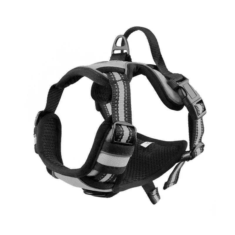 Adjustable dog chest strap lead made from Oxford cloth, shown in one of eight available colours.
