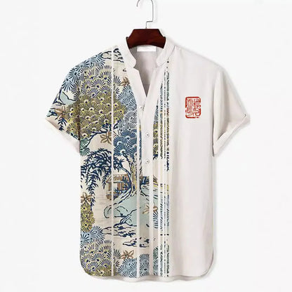 Men's 3D digital animal print short sleeve T-shirt on a hanger, available in multiple colours and sizes up to 5XL.