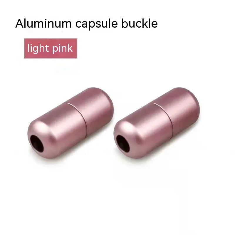 6mm metal capsule shoelace buckle pair in 15 colours including black, white, pink, red, gold, and copper finishes