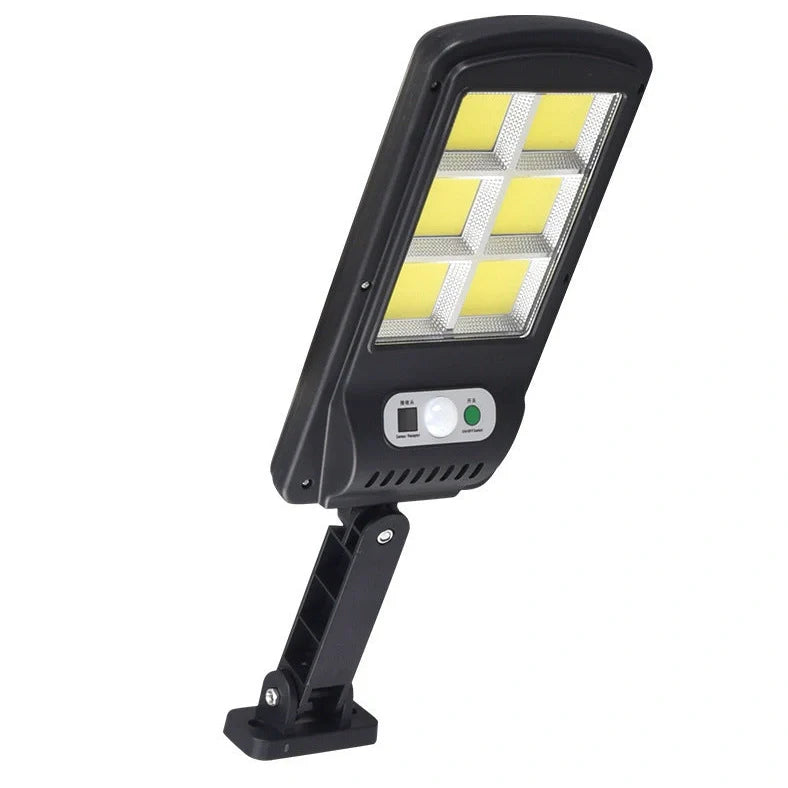 Black solar street light with infrared motion sensor, 370mm length, for outdoor garden and pathway illumination