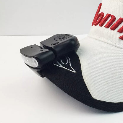 5LED Cap Lamp attached to a cap for hands-free outdoor lighting