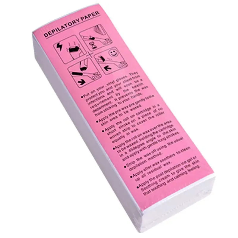 A pack of non-woven fabric hair removal wax paper auxiliary strips.