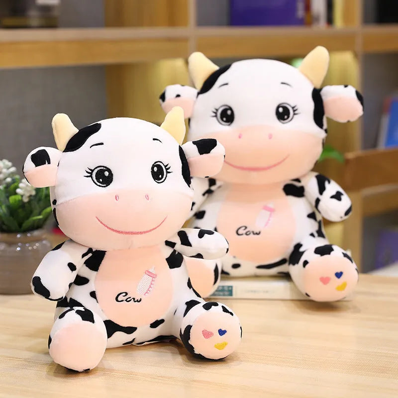 MengMeng Cow plush toy in super soft short plush with PP cotton filling, 22cm or 26cm