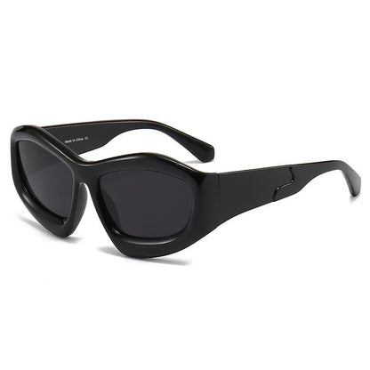 Concave shape sun glasses with bubble element design in multiple colour options for outdoor activities
