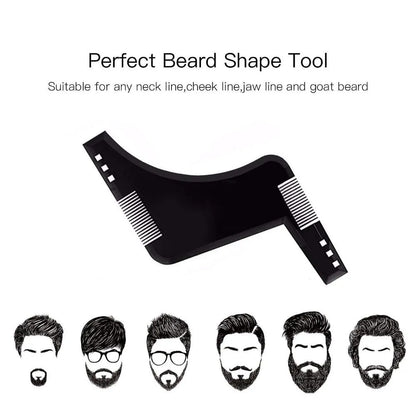Zafrani double-sided beard comb in transparent black, ABS plastic, approximately 17cm by 11.5cm