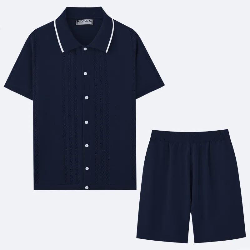 Women's khaki coloured short sleeve knit top and matching shorts, a Tencel viscose two-piece casual set.