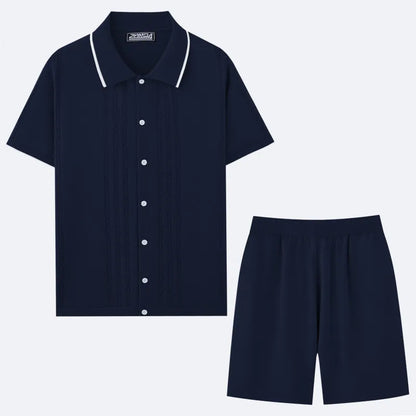 Women's khaki coloured short sleeve knit top and matching shorts, a Tencel viscose two-piece casual set.