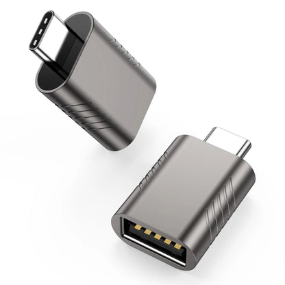 USB C to USB A converter adapter with metallic zinc alloy shell in various colour options