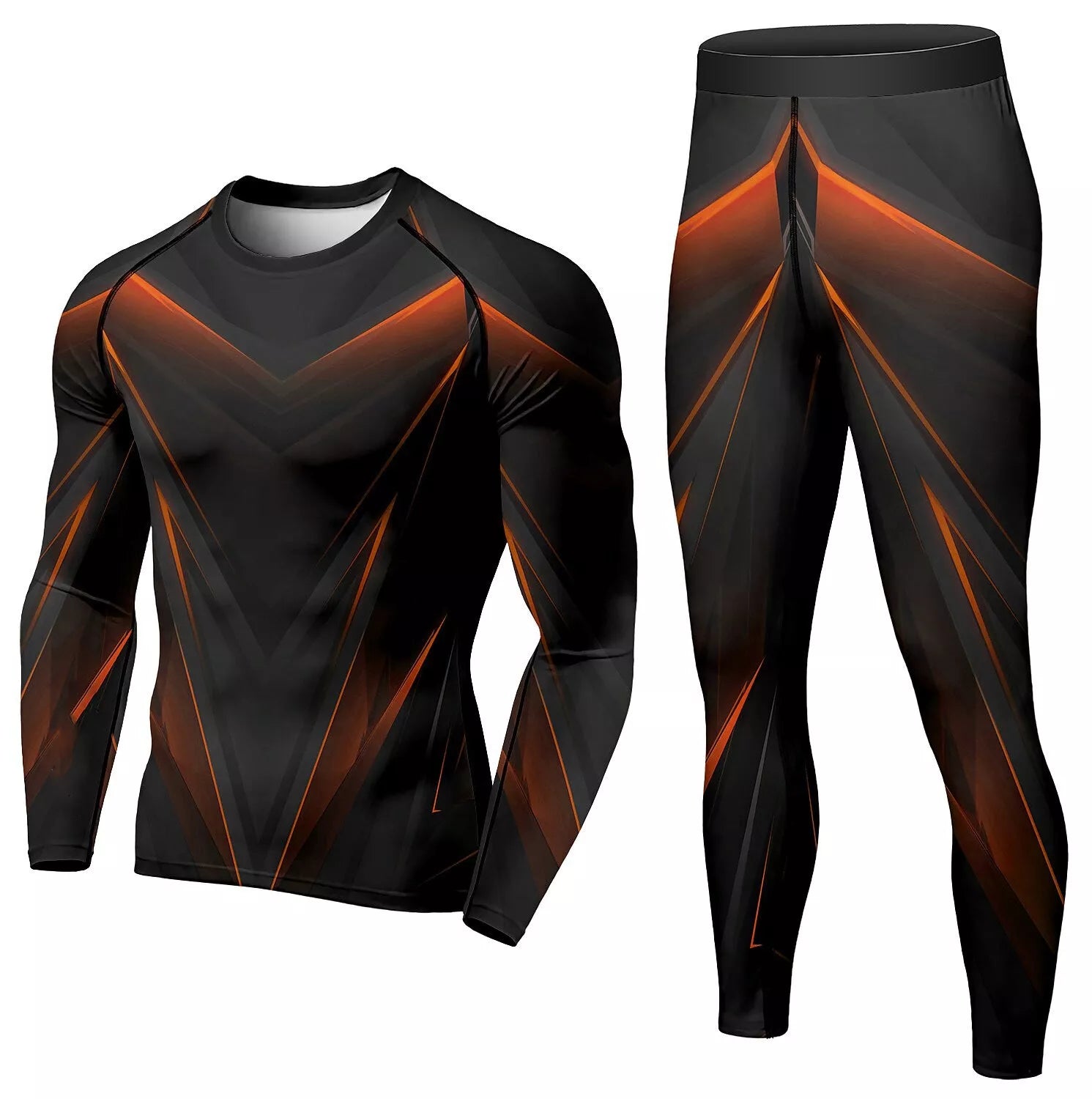 Men's winter compression tracksuit in dazzling colors for running and fitness