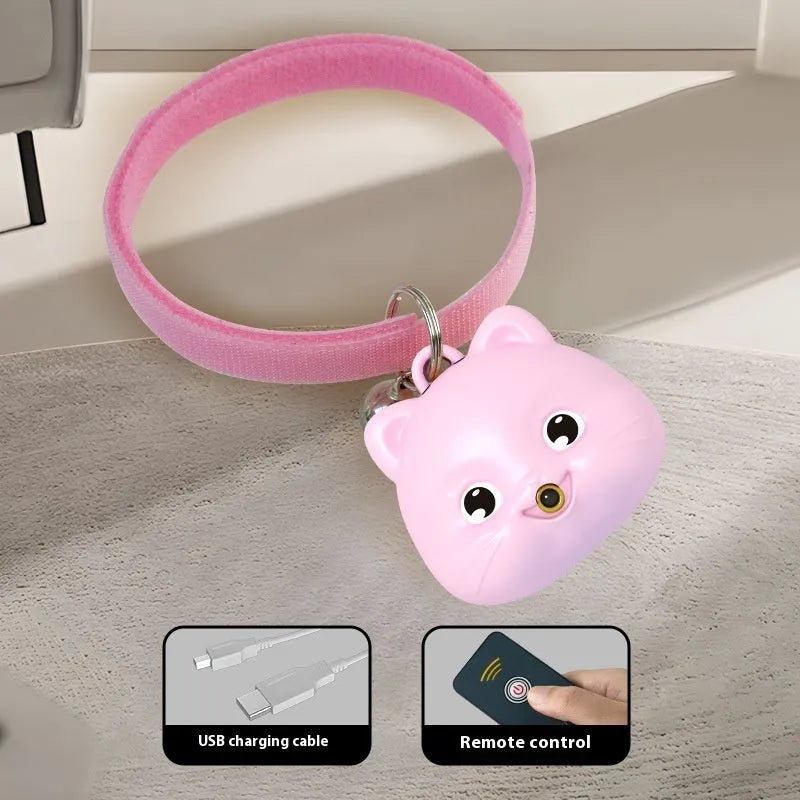 Rechargeable remote control cat halter collar with infrared toy and adjustable strap