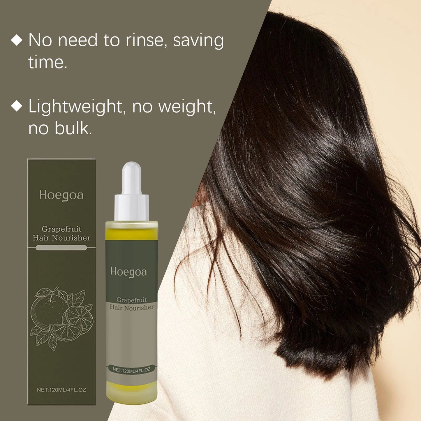 Grapefruit Hair Conditioner bottle with 120ml capacity, showing natural oils and vitamin E ingredients