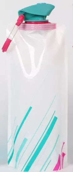 PVC Outdoor Camping Hiking Foldable Portable Water Bags Container in blue, non-toxic and food-grade