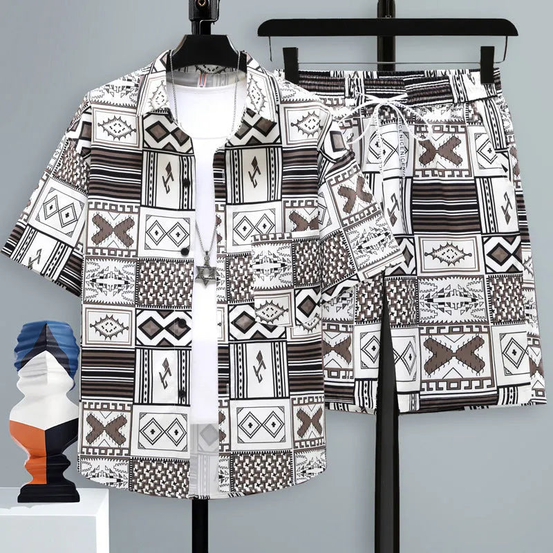 Men's polyester short sleeve top and shorts set in various colours, sizes S to 6XL