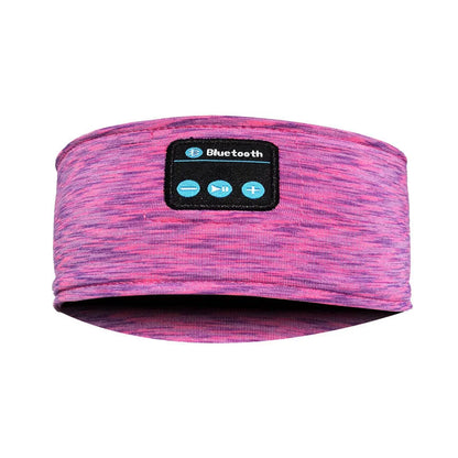 Wireless eye mask Bluetooth headset running headscarf in pink with music label, head-mounted stereo design