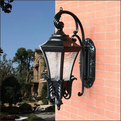 Black solar outdoor wall lamp with remote control for courtyard landscape lighting