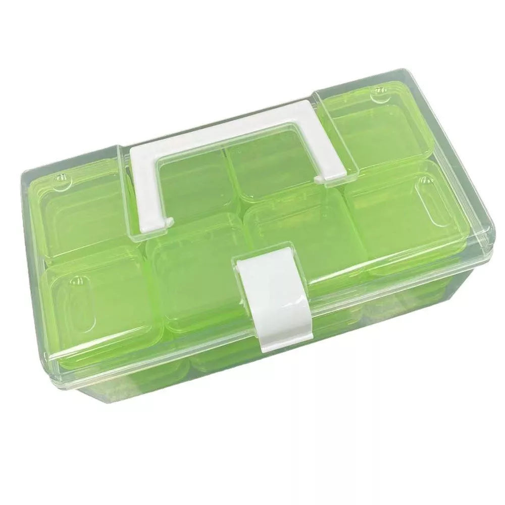 32-grid transparent plastic storage box for organizing up to 32 batteries