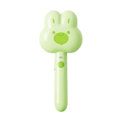 Rechargeable cat grooming comb with steam function in cartoon design, showing long handle and brush head