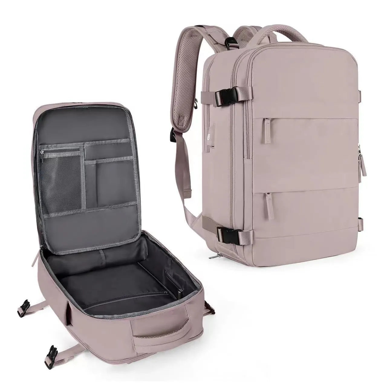 Large capacity waterproof mummy backpack in mint green colour with nylon material and 30-litre storage