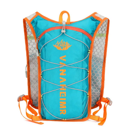 Ultra-light solid-colour outdoor backpack with air pillow belt back system in streamer orange.