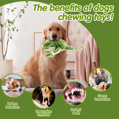 Green plush dog toy 27x16x5cm 57g sound and bite-resistant pet companion toy