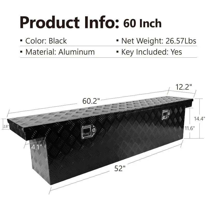 26-inch black aluminium toolbox with a T-cast alloy shell for tool storage and transport