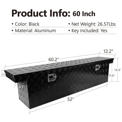 26-inch black aluminium toolbox with a T-cast alloy shell for tool storage and transport