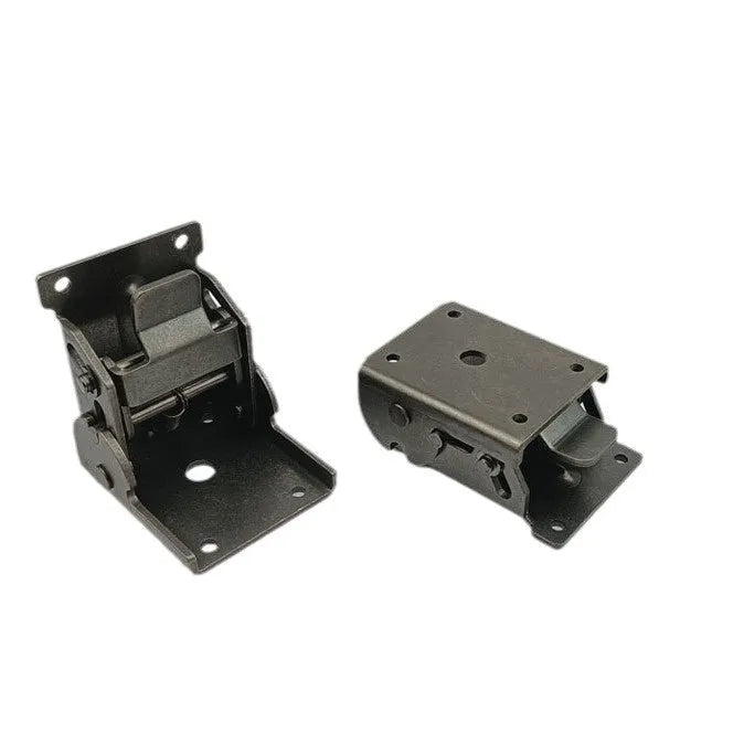 Furniture foot folding hinge with 0-90 degree adjustment and self-locking mechanism for cabinet doors
