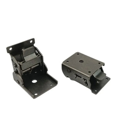 Furniture foot folding hinge with 0-90 degree adjustment and self-locking mechanism for cabinet doors