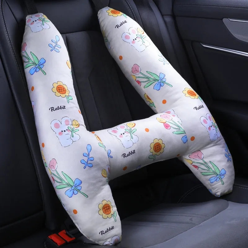 55x70cm car pillow with choice of 20 character patterns including dinosaur, unicorn, and bunny designs