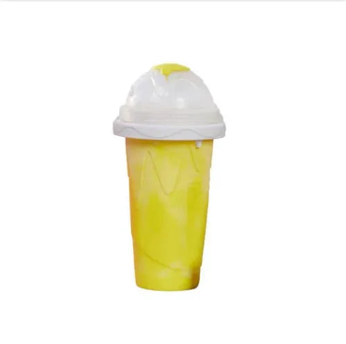 Blue quick refrigeration pinch cup showing double-layer construction with 10.6cm height and 20.6cm diameter measurements