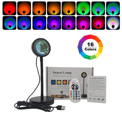 USB desk lamp rainbow projection lamp with RGB soft stick, metal holder, 16 colours and remote control