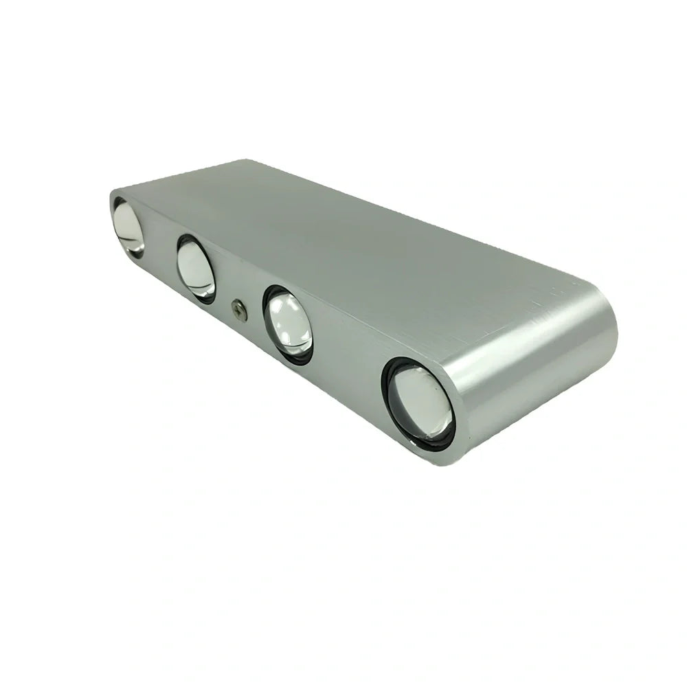 Modern 180cm LED corridor lamp in silver with warm white light on wall